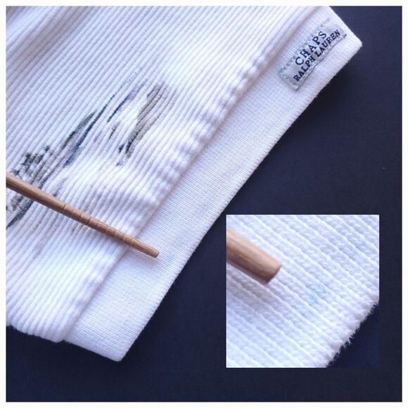 VINTAGE Chaps Ralph Lauren Ribbed Polo Shirt XL Hawaiian Island Palm Tree Cotton - Picture 9 of 12